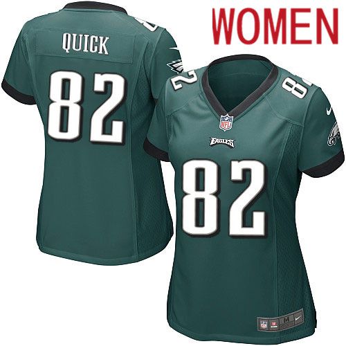 Women Philadelphia Eagles #82 Mike Quick Nike Midnight Green Game NFL Jersey->women nfl jersey->Women Jersey